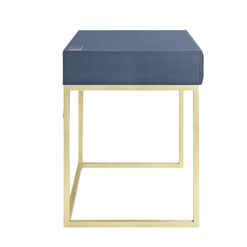 Bureau d'ordinateur moderne Bird de 42 pouces en métal avec ports USB, par Furniture of America-19