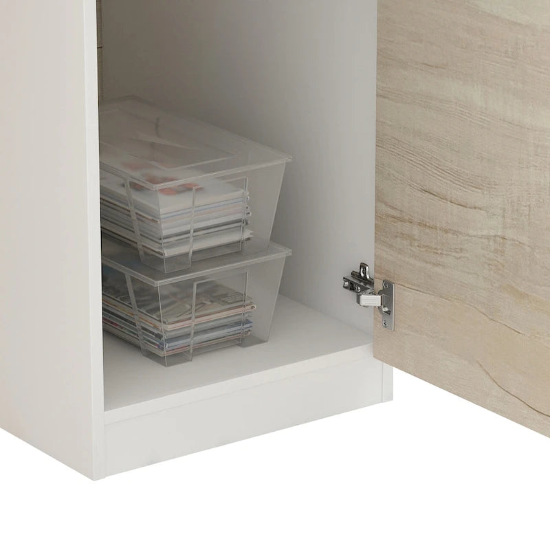 Comptoir de réception Timechee avec rangement verrouillable, texture bois-7