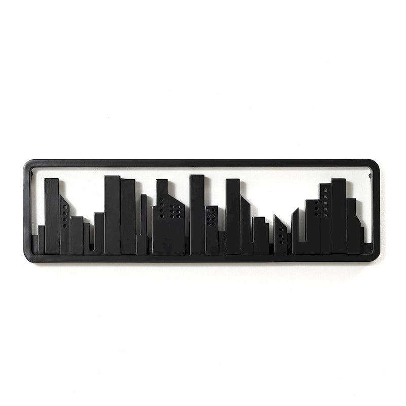 Porte-manteau et porte-serviettes mural en bois noir à 4 crochets - 56,6 cm de large-7
