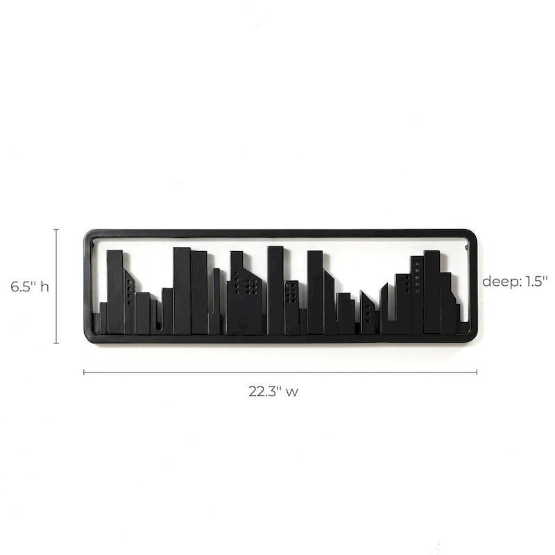 Porte-manteau et porte-serviettes mural en bois noir à 4 crochets - 56,6 cm de large-10