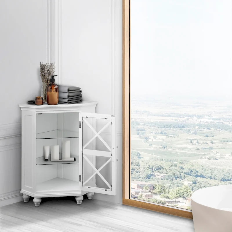 Meuble d'angle en bois Teamson Home Blue Ridge-6