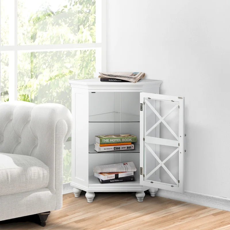 Meuble d'angle en bois Teamson Home Blue Ridge