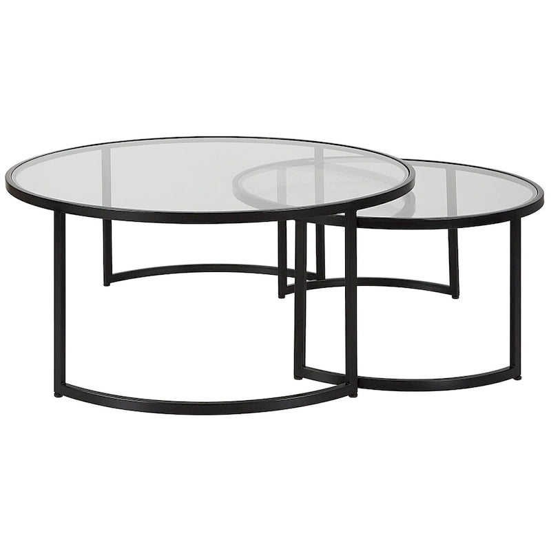 Tables basses gigognes Uttermost Rhea noires, lot de 2