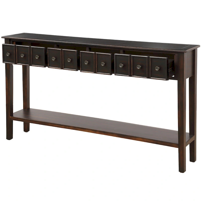 Console d'entrée longue rustique à 4 tiroirs Harper &amp; Bright Designs-3