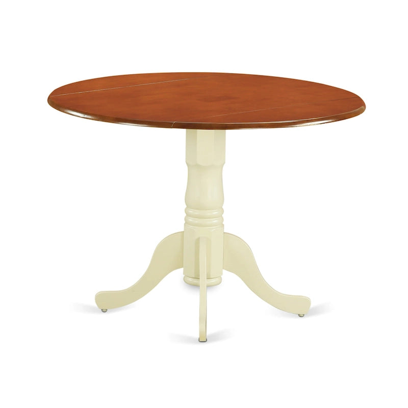 Ensemble de salle à manger East West Furniture : table ronde et chaises à assise en bois, coloris babeurre et cerisier (options de personnalisation).-3