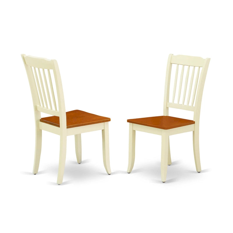 Ensemble de salle à manger East West Furniture : table ronde et chaises à assise en bois, coloris babeurre et cerisier (options de personnalisation).-5