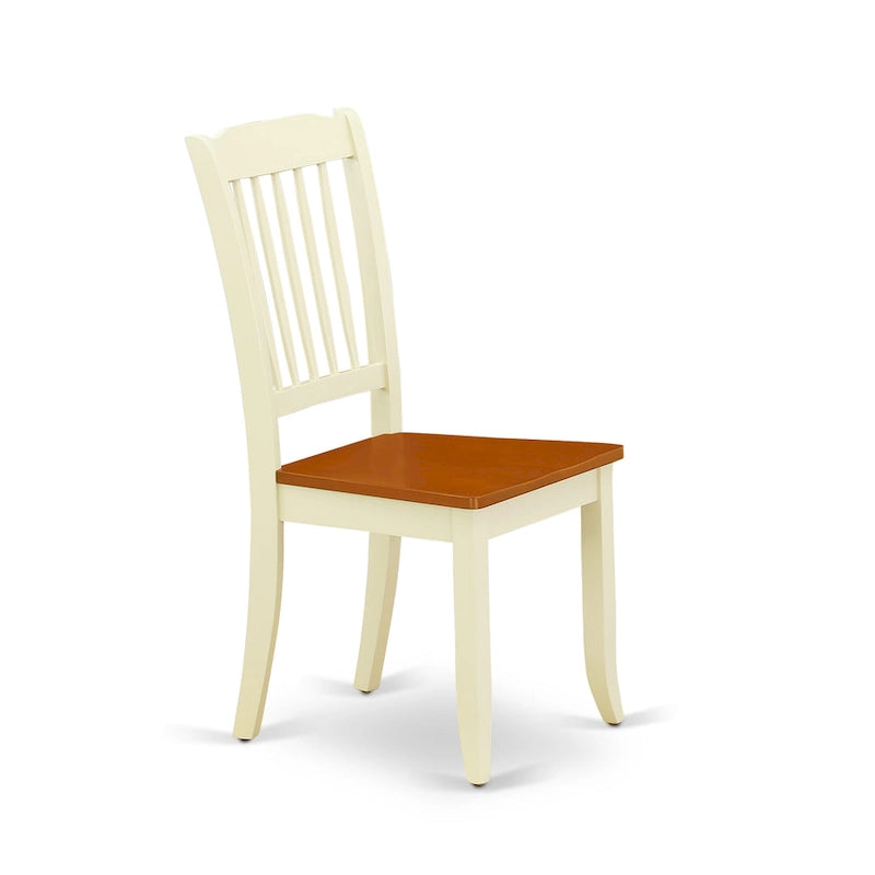 Ensemble de salle à manger East West Furniture : table ronde et chaises à assise en bois, coloris babeurre et cerisier (options de personnalisation).-6