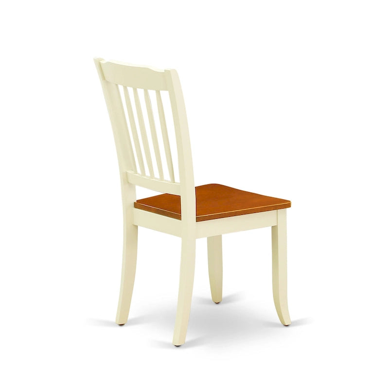 Ensemble de salle à manger East West Furniture : table ronde et chaises à assise en bois, coloris babeurre et cerisier (options de personnalisation).-8