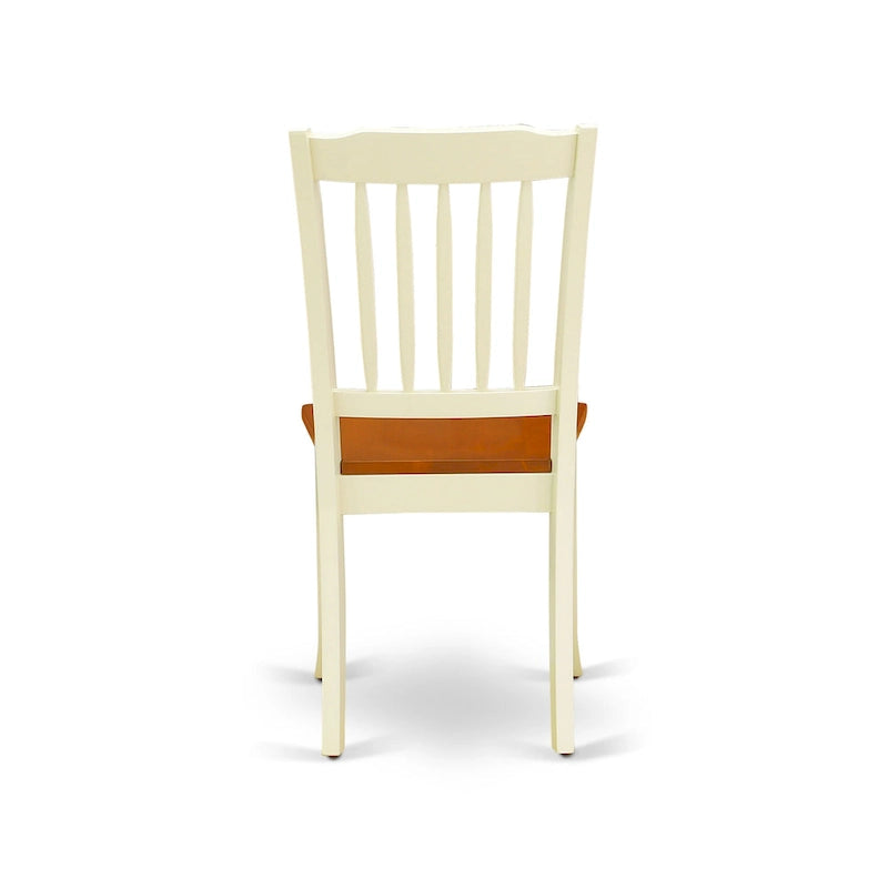 Ensemble de salle à manger East West Furniture : table ronde et chaises à assise en bois, coloris babeurre et cerisier (options de personnalisation).-9