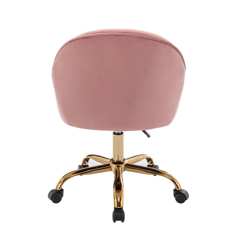 Fauteuil de bureau Porthos Home Xenos en velours avec piètement chromé doré-10