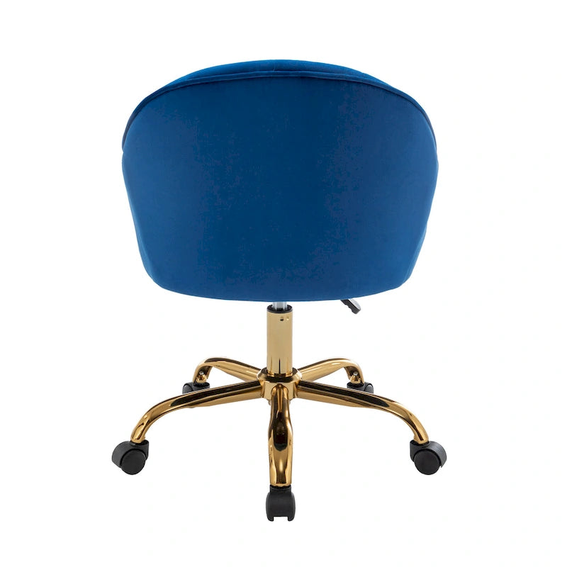 Fauteuil de bureau Porthos Home Xenos en velours avec piètement chromé doré-14