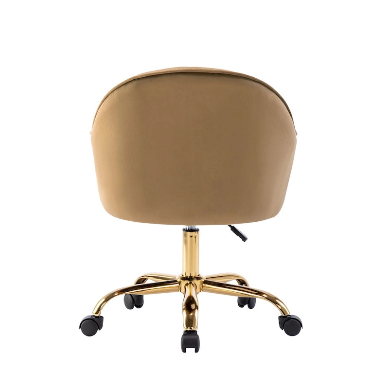 Fauteuil de bureau Porthos Home Xenos en velours avec piètement chromé doré-18
