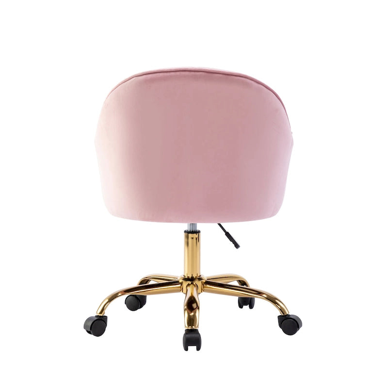 Fauteuil de bureau Porthos Home Xenos en velours avec piètement chromé doré-21