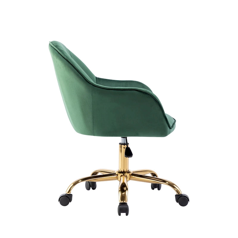 Fauteuil de bureau Porthos Home Xenos en velours avec piètement chromé doré-24