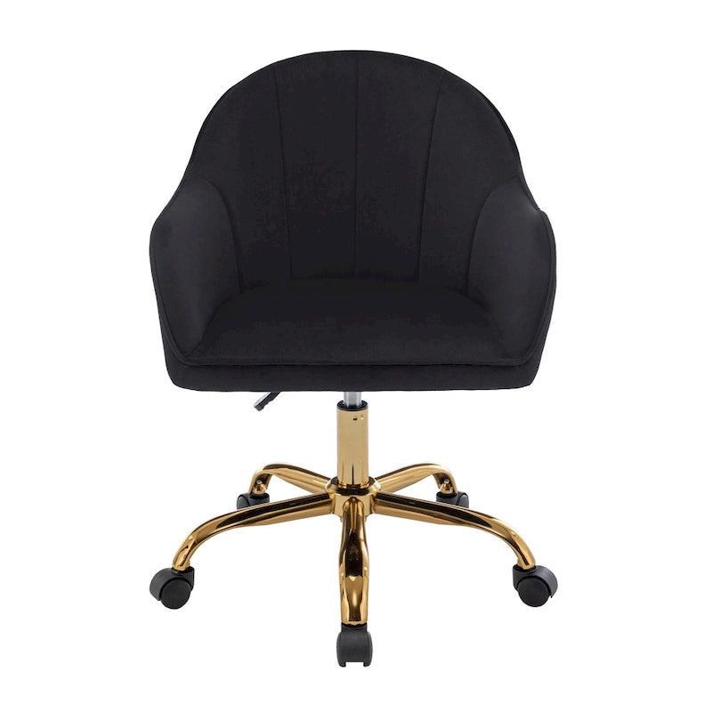 Fauteuil de bureau Porthos Home Xenos en velours avec piètement chromé doré-28