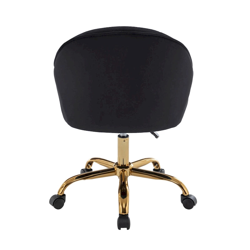Fauteuil de bureau Porthos Home Xenos en velours avec piètement chromé doré-30