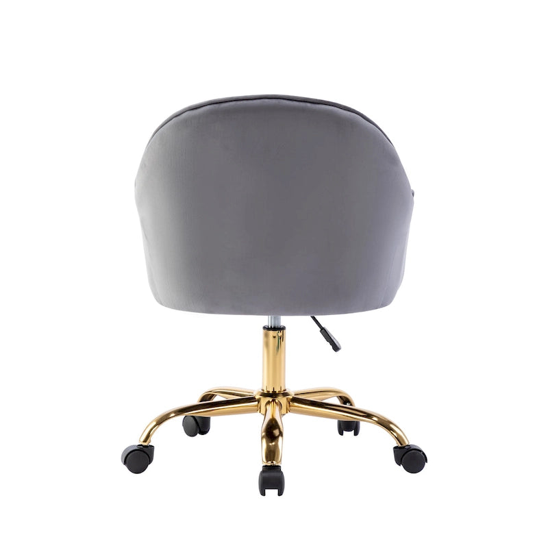 Fauteuil de bureau Porthos Home Xenos en velours avec piètement chromé doré-34