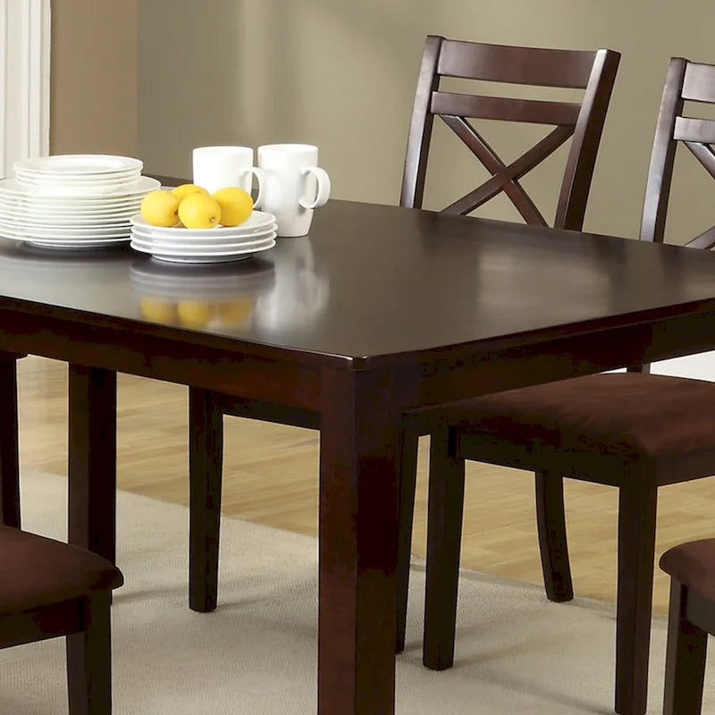 Ensemble de salle à manger contemporain Wivo en bois massif brun, 7 pièces, par Furniture of America-3