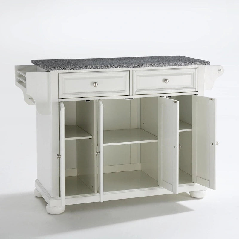 Îlot de cuisine Crosley Alexandria avec plateau en granit massif blanc - 45,7 cm (P) x 131 cm (L) x 86,4 cm (H)-7