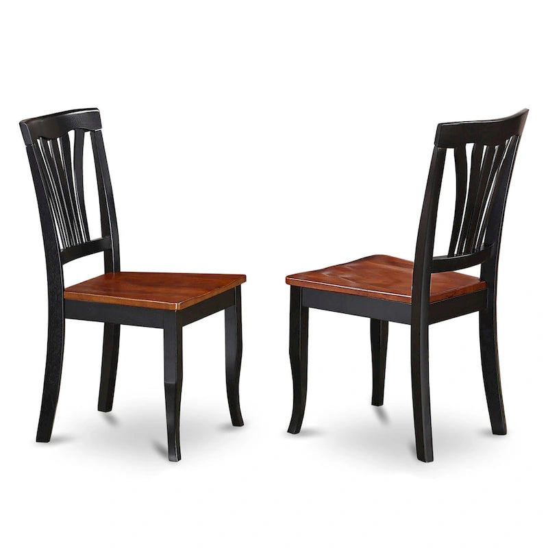 Ensemble de table de cuisine 5 pièces East West Furniture ANAV5-BLK-W : une table ronde et 4 chaises de salle à manger, noir et cerisier.-4