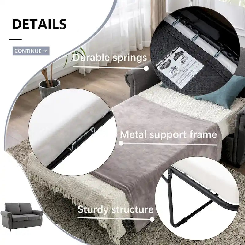 Canapé-lit convertible Merax avec matelas à mémoire de forme simple-15