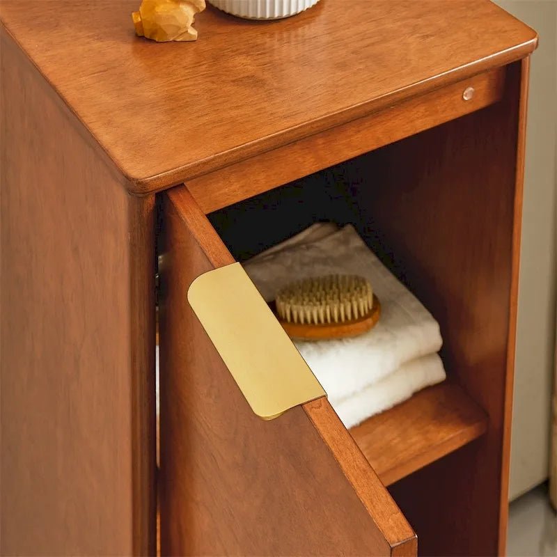 Armoire à linge de salle de bain avec étagères réglables-6