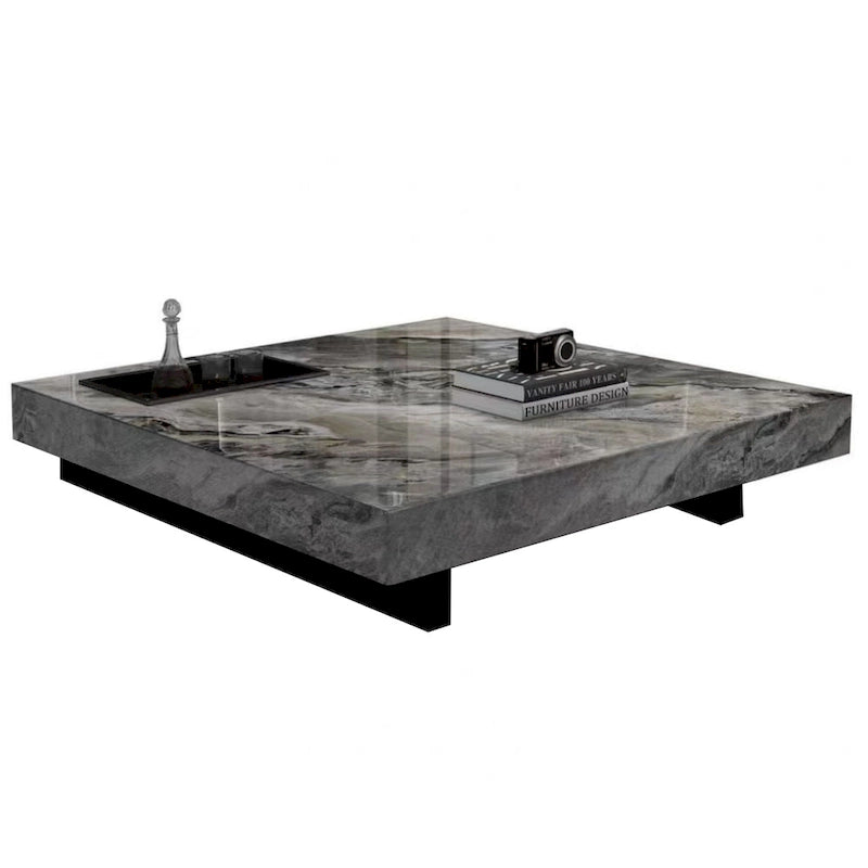 Table basse carrée JASIWAY Light Luxury en pierre frittée-3