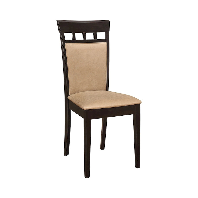 Chaises de salle à manger rembourrées Alençon beige et cappuccino (lot de 6)-2