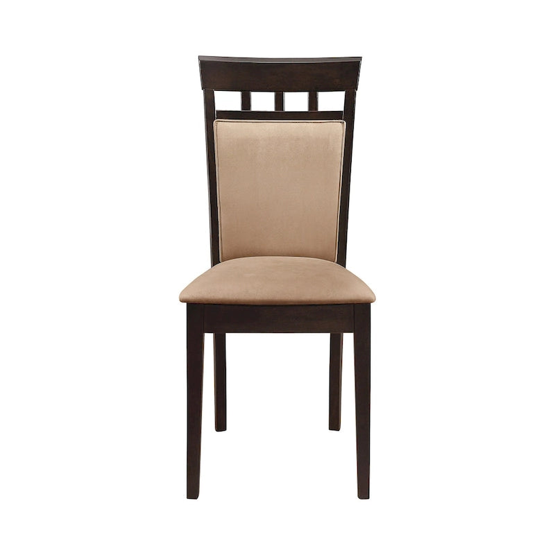 Chaises de salle à manger rembourrées Alençon beige et cappuccino (lot de 6)-3