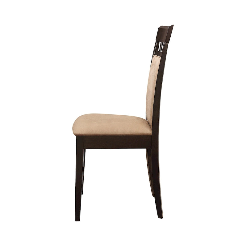 Chaises de salle à manger rembourrées Alençon beige et cappuccino (lot de 6)-4