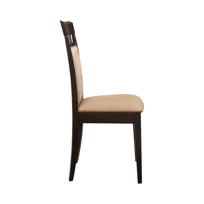 Chaises de salle à manger rembourrées Alençon beige et cappuccino (lot de 6)-6