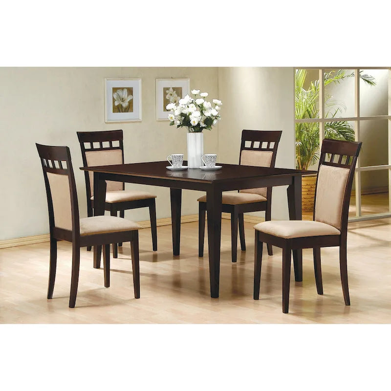 Chaises de salle à manger rembourrées Alençon beige et cappuccino (lot de 6)-8