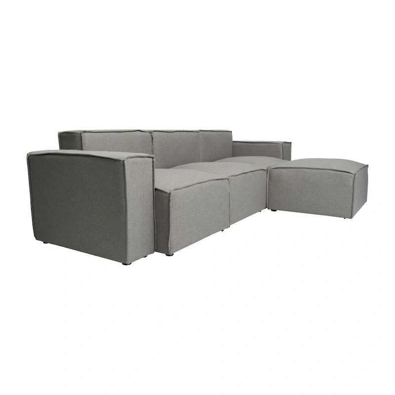 Canapé d'angle modulaire contemporain 4 pièces avec pouf-4