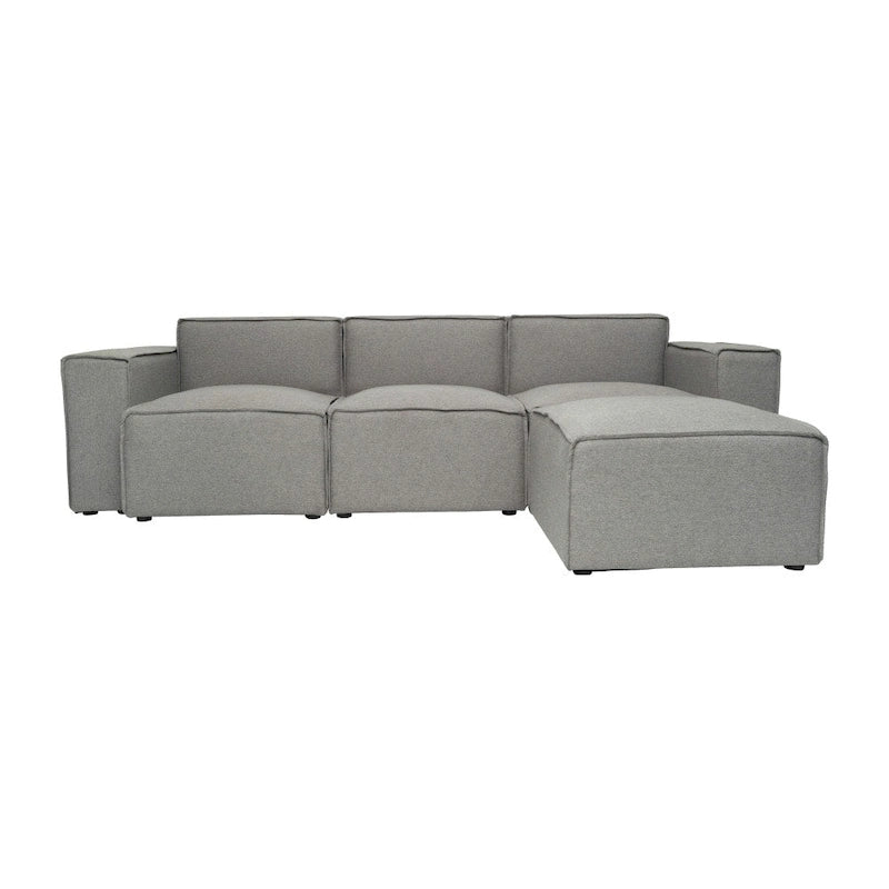 Canapé d'angle modulaire contemporain 4 pièces avec pouf-11