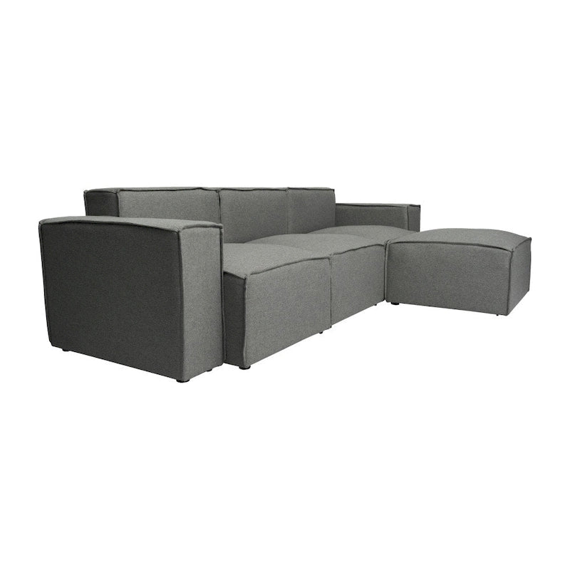 Canapé d'angle modulaire contemporain 4 pièces avec pouf-14