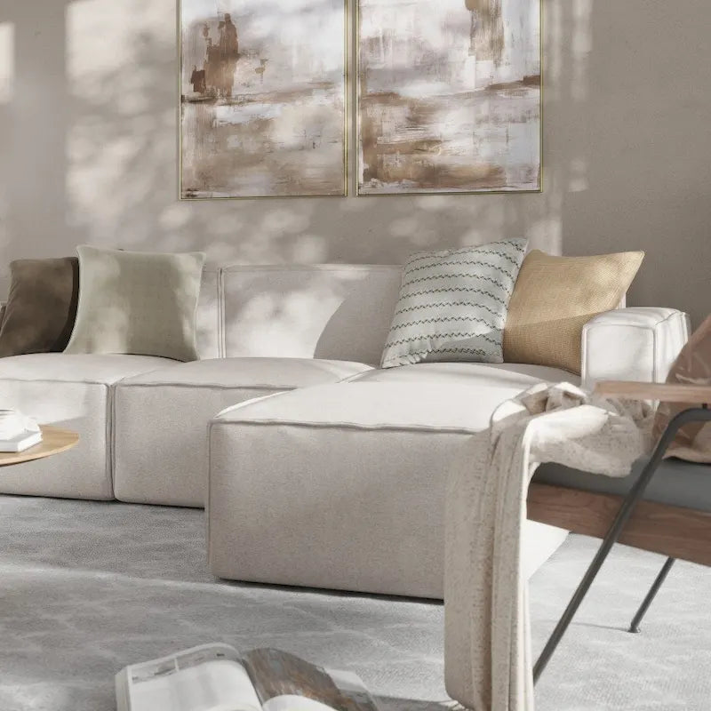 Canapé d'angle modulaire contemporain 4 pièces avec pouf-27