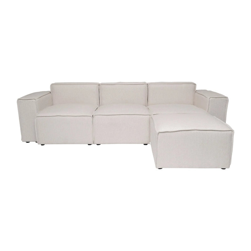 Canapé d'angle modulaire contemporain 4 pièces avec pouf-34