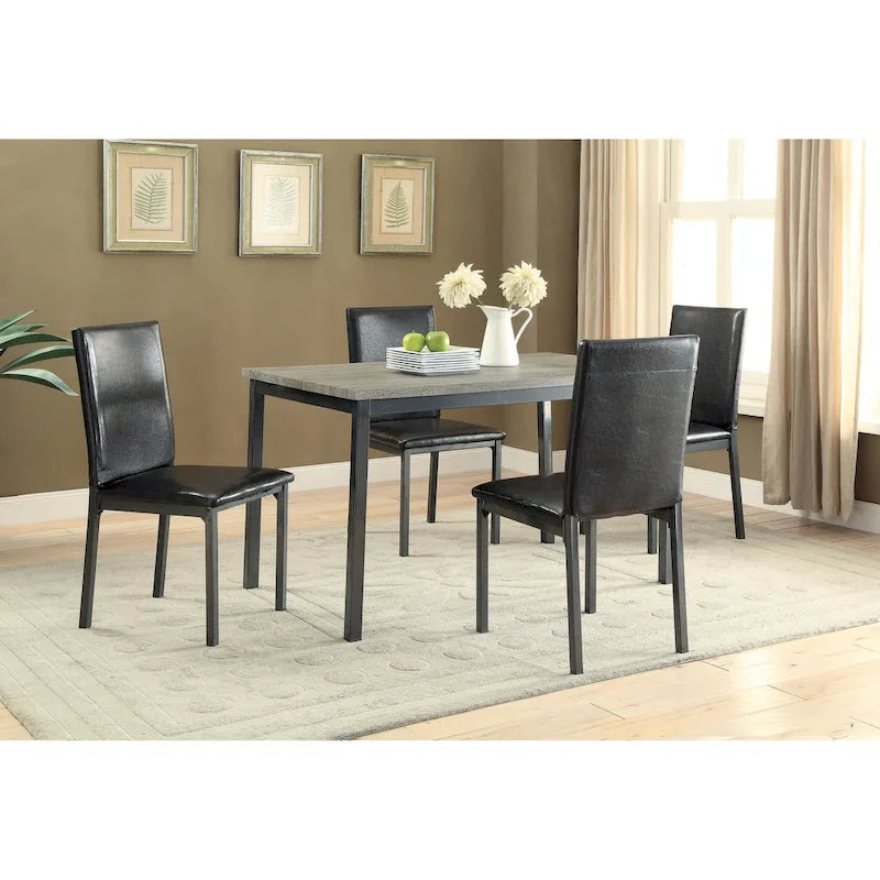 Chaises de salle à manger Hadsten noires (ensemble de 6)-4