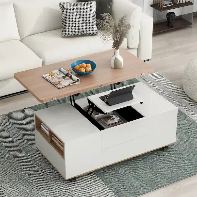 Table basse multifonctionnelle Merax Modern à plateau relevable-2
