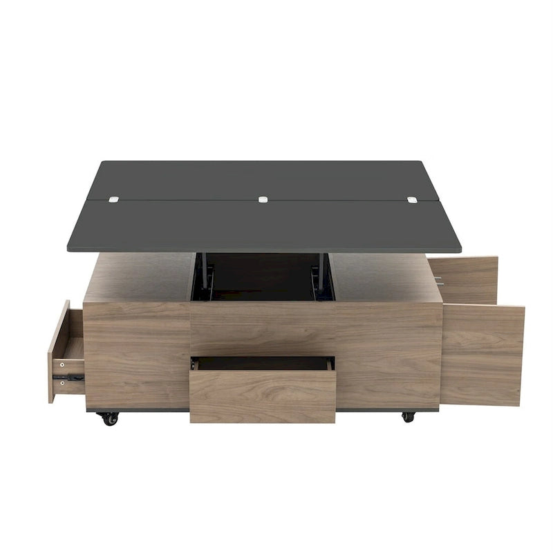Table basse multifonctionnelle Merax Modern à plateau relevable-16