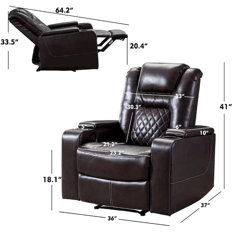 Fauteuil inclinable électrique multifonction Ebello pour home cinéma-3