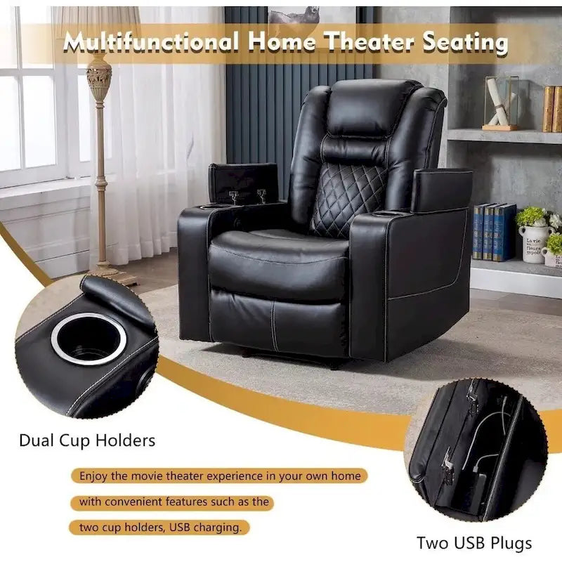 Fauteuil inclinable électrique multifonction Ebello pour home cinéma-6
