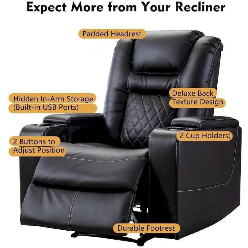 Fauteuil inclinable électrique multifonction Ebello pour home cinéma-7