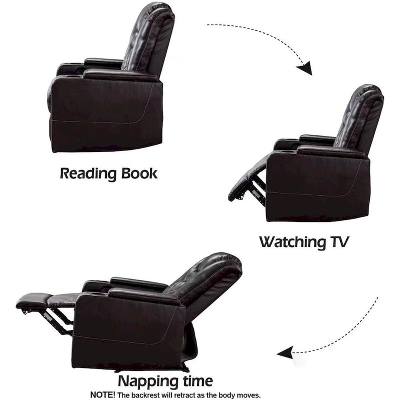 Fauteuil inclinable électrique multifonction Ebello pour home cinéma-23