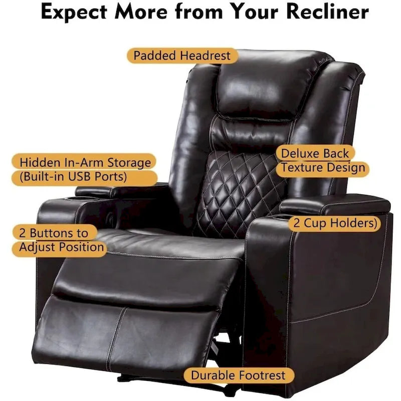 Fauteuil inclinable électrique multifonction Ebello pour home cinéma-25