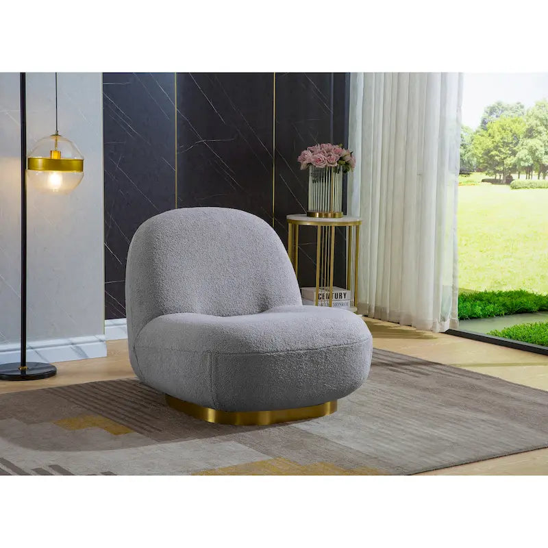 Fauteuil pivotant moderne en velours-31