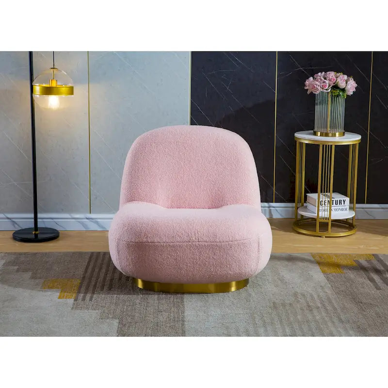 Fauteuil pivotant moderne en velours-5