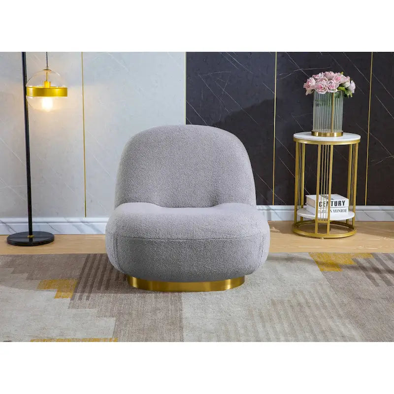 Fauteuil pivotant moderne en velours-12