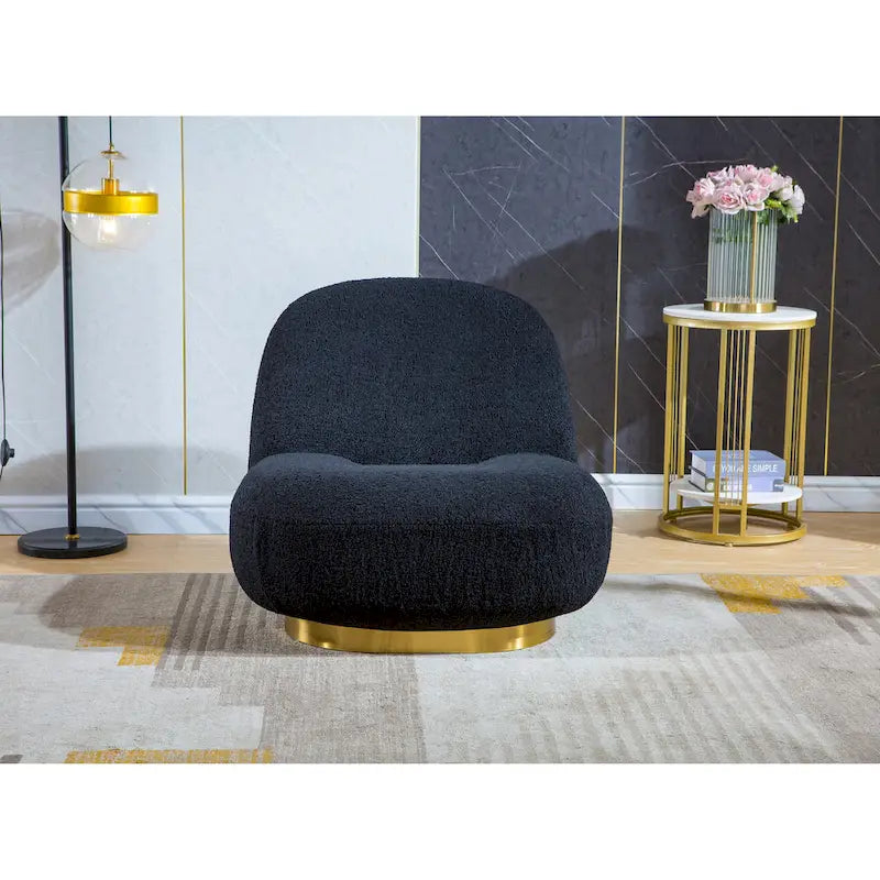 Fauteuil pivotant moderne en velours-23