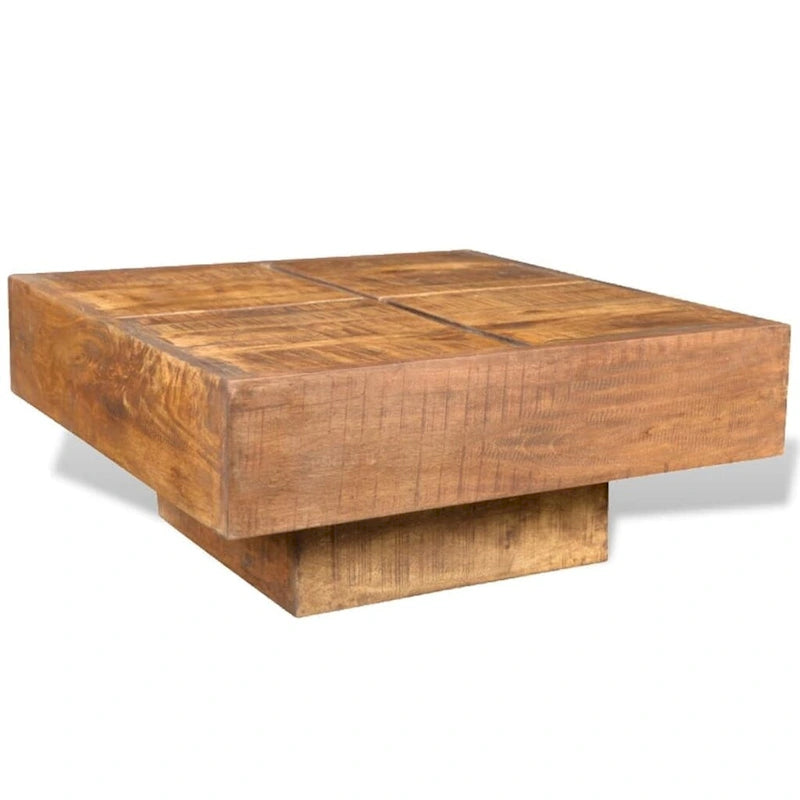 Table basse carrée vidaXL en bois de manguier massif marron - 68,5 x 68,5 x 30,5 cm-3